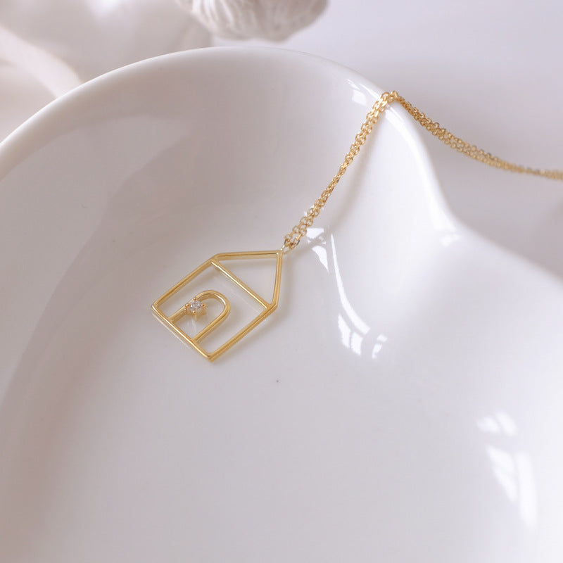 Little House 14k Plated Gold Necklace【The Dainty Lady】