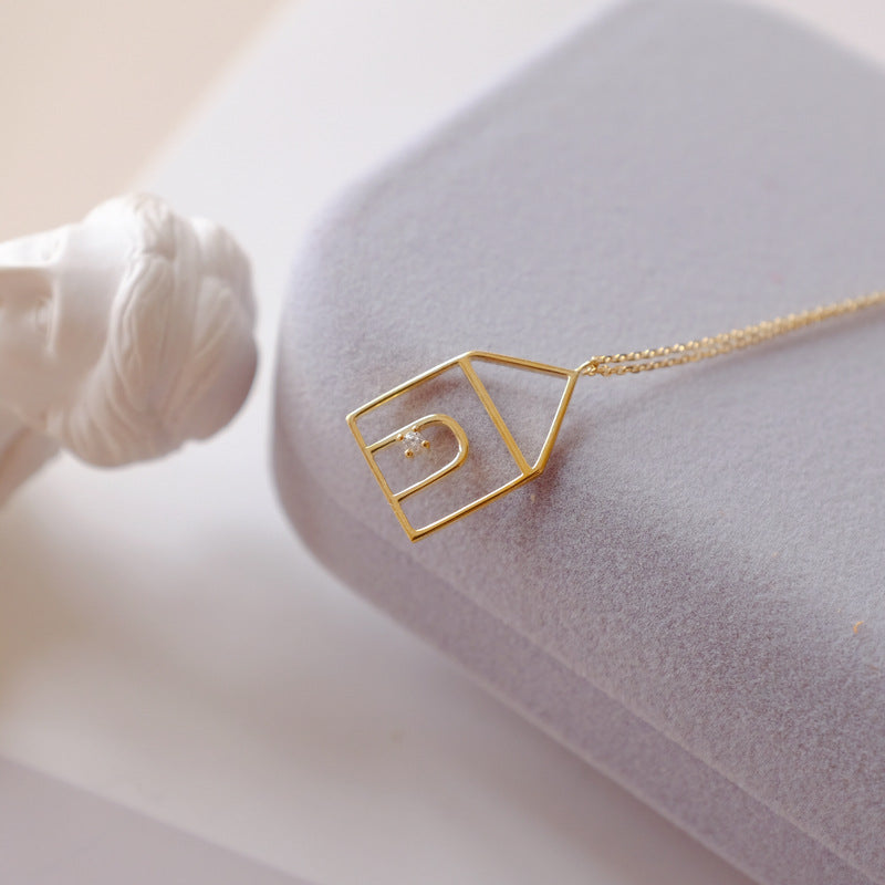 Little House 14k Plated Gold Necklace【The Dainty Lady】